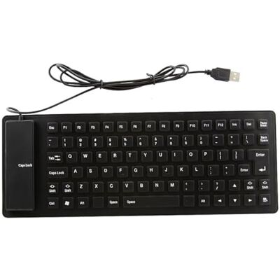 ulafbwur Teclado portátil dobrável com cabo USB de 85 teclas de silicone para computador portátil / computador Flimikun ulafbwur Teclado portátil dobrável com cabo USB de 85 teclas de silicone para computador portátil / computador Flimikun