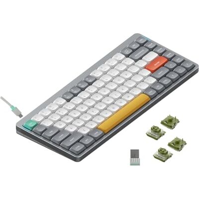 nuphy Air75 v2 QMK/Via teclado mecânico, 75% teclado sem fios de baixo perfil, Bluetooth 5.1, 2,4 GHz e conexão com cabo, compatível com sistemas Windows e Mac OS Lunar Gray Switch Moss nuphy Air75 v2 QMK/Via teclado mecânico, 75% teclado sem fios de baixo perfil, Bluetooth 5.1, 2,4 GHz e conexão com cabo, compatível com sistemas Windows e Mac OS Lunar Gray Switch Moss
