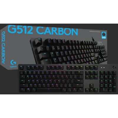 Logitech 512 Teclado Gaming Mecânico, RGB LIGHTSYNC, Teclas retroiluminadas, GX-Tátil castanho, Liga de Alumínio, Teclas F Personalizáveis, Passagem de USB, Disposição QWERTY PT Carbono/Preto Logitech 512 Teclado Gaming Mecânico, RGB LIGHTSYNC, Teclas retroiluminadas, GX-Tátil castanho, Liga de Alumínio, Teclas F Personalizáveis, Passagem de USB, Disposição QWERTY PT Carbono/Preto