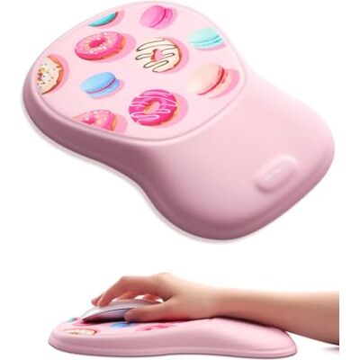 meatanty Tapete para rato com apoio para pulsos macaron, rosa Apoio para pulsos de espuma viscoelástica e base antiderrapante; design de donut para escritório, estúdio e jogos. meatanty Tapete para rato com apoio para pulsos macaron, rosa Apoio para pulsos de espuma viscoelástica e base antiderrapante; design de donut para escritório, estúdio e jogos.