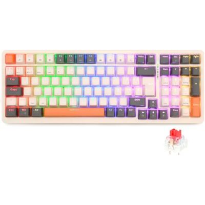Rii RK990 Teclado 96% Mecânico Gaming, 3 Modos de Conectividade, Retroiluminação LED, Layout Espanhol (Interruptores Vermelhos) Rii RK990 Teclado 96% Mecânico Gaming, 3 Modos de Conectividade, Retroiluminação LED, Layout Espanhol (Interruptores Vermelhos)