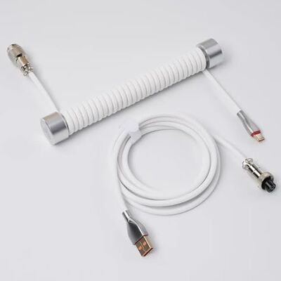 GravaStar Cable USB Aviador Enrollado, Adecuado para Teclado Mecánico Blanco GravaStar Cable USB Aviador Enrollado, Adecuado para Teclado Mecánico Blanco