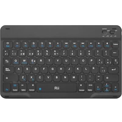 Rii RK302 Teclado sem fios para escritório, Bluetooth, pequeno recarregável para escritório, para iOS, Android e Windows, dispositivos Bluetooth, compatível com iPhone, iPad, Samsung, Lenovo, Huawei Rii RK302 Teclado sem fios para escritório, Bluetooth, pequeno recarregável para escritório, para iOS, Android e Windows, dispositivos Bluetooth, compatível com iPhone, iPad, Samsung, Lenovo, Huawei