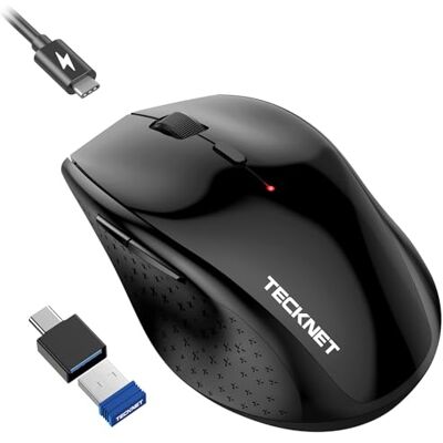 TECKNET Pro rato sem fios recarregável e silencioso, 6400DPI ajustáveis 2,4 GHz rato sem fio, 800 mAh rato ergonómico, rato ótico ergonómico para laptops, Mac, PC e Windows TECKNET Pro rato sem fios recarregável e silencioso, 6400DPI ajustáveis 2,4 GHz rato sem fio, 800 mAh rato ergonómico, rato ótico ergonómico para laptops, Mac, PC e Windows