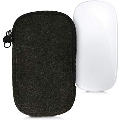 kwmobile Capa compatível com Apple Magic Mouse 1/2 estojo de feltro com fecho de correr capa em cinzento-escuro kwmobile Capa compatível com Apple Magic Mouse 1/2 estojo de feltro com fecho de correr capa em cinzento-escuro