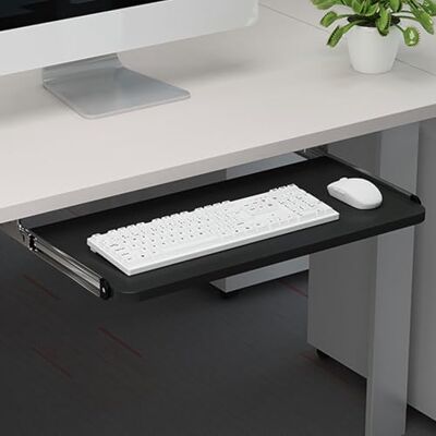Unikicool Bandeja para teclado debaixo da mesa, bandeja de teclado, suporte teclado computador, suporte teclado computador baixo mesa, bandeja deslizante para teclado e rato, altura ajustável Unikicool Bandeja para teclado debaixo da mesa, bandeja de teclado, suporte teclado computador, suporte teclado computador baixo mesa, bandeja deslizante para teclado e rato, altura ajustável