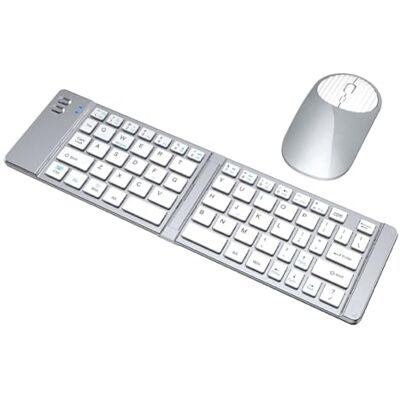 Fangxuee Jogo de teclado e rato sem fios Bluetooth de 2,4 G com carregamento tipo C, adequado para telemóveis e tablets, teclado dobrável B Fangxuee Jogo de teclado e rato sem fios Bluetooth de 2,4 G com carregamento tipo C, adequado para telemóveis e tablets, teclado dobrável B
