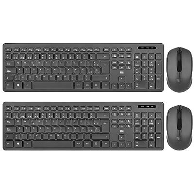 Rii 2 Pack RK200 Combo rato e teclado sem fios para Android/Windows/Mac/Linux e outros dispositivos com USB-QWERTY espanhol, cor preta Rii 2 Pack RK200 Combo rato e teclado sem fios para Android/Windows/Mac/Linux e outros dispositivos com USB-QWERTY espanhol, cor preta
