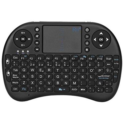 Rii Mini i8 teclado ergonómico com touchpad (RF 2,4 GHz, USB), preto Rii Mini i8 teclado ergonómico com touchpad (RF 2,4 GHz, USB), preto