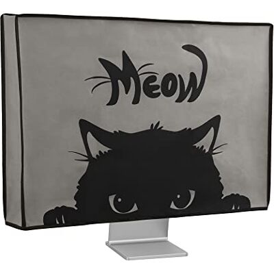 kwmobile Capa compatível com monitor monitor monitor de 27-28" capa protetora têxtil para ecrã gato Meow kwmobile Capa compatível com monitor monitor monitor de 27-28" capa protetora têxtil para ecrã gato Meow