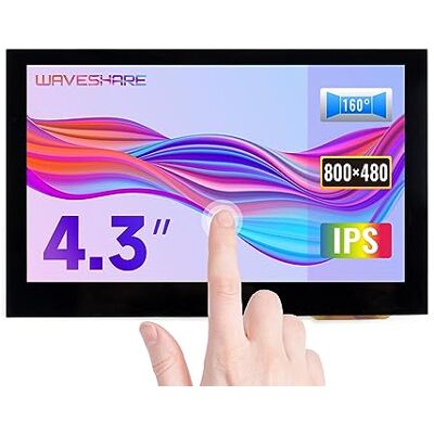 Waveshare Display de 4,3 polegadas para Raspberry Pi 4 Capacitive Touchscreen HDMI LCD (B) 800 x 480 Hardware Resolution IPS Monitor Support All Raspberry Pi/Jetson Nano/Windows 10/8.1/8/7 PC/BB Black Waveshare Display de 4,3 polegadas para Raspberry Pi 4 Capacitive Touchscreen HDMI LCD (B) 800 x 480 Hardware Resolution IPS Monitor Support All Raspberry Pi/Jetson Nano/Windows 10/8.1/8/7 PC/BB Black