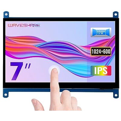 Waveshare Display de 7 polegadas para Raspberry Pi 4 Capacitive Touchscreen HDMI LCD (C) 1024 x 600, resolução IPS com 170° View Angle Support All Raspberry Pi/Windows 10/8.1/8/7 PC monitor Waveshare Display de 7 polegadas para Raspberry Pi 4 Capacitive Touchscreen HDMI LCD (C) 1024 x 600, resolução IPS com 170° View Angle Support All Raspberry Pi/Windows 10/8.1/8/7 PC monitor