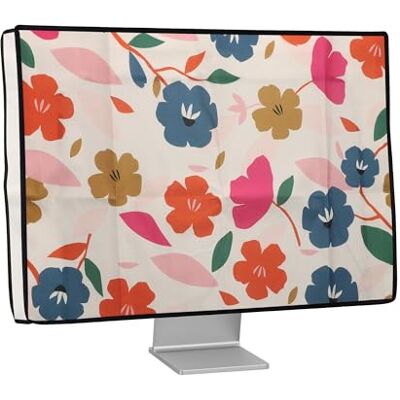 kwmobile Capa compatível com monitor de 27-28" protetor anti-poeira e anti-impressões digitais para monitor, flores multicoloridas kwmobile Capa compatível com monitor de 27-28" protetor anti-poeira e anti-impressões digitais para monitor, flores multicoloridas