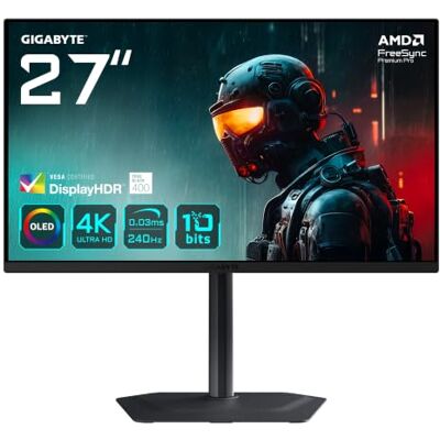 GIGABYTE MO27U2 OLED 4K UHD Gaming Monitor 3840 x 2160, 240Hz, 0,03 ms, 1000 CD/m², Display HDR True Black 400, HDMI 2.1, DisplayPort 1.4 GIGABYTE MO27U2 OLED 4K UHD Gaming Monitor 3840 x 2160, 240Hz, 0,03 ms, 1000 CD/m², Display HDR True Black 400, HDMI 2.1, DisplayPort 1.4