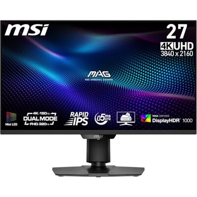 MSI MAG 274UPDF E16M Monitor Gaming 27" 4K UHD, Painel Rápido IPS 3840 x 2160, Tempo de Resposta 0,5 ms, DisplayHDR 1000, Mini-LED, Modo Dual, HDMI 2.1, DP 1.4a, USB-C (15W PD) MSI MAG 274UPDF E16M Monitor Gaming 27" 4K UHD, Painel Rápido IPS 3840 x 2160, Tempo de Resposta 0,5 ms, DisplayHDR 1000, Mini-LED, Modo Dual, HDMI 2.1, DP 1.4a, USB-C (15W PD)