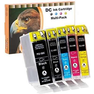 D&C 5er Set cartuchos para impressora Canon Pixma PGI-5 CLI-8 iP3300 iP3500 iP4200 iP4300 iP4500 iP5200 iP5200R iP5300 iX4000 iX50000 0 MP50 0 MP510 MP520 MP530 MP600 MP600R MP610 MP800 MP800R MP810 MP830 D&C 5er Set cartuchos para impressora Canon Pixma PGI-5 CLI-8 iP3300 iP3500 iP4200 iP4300 iP4500 iP5200 iP5200R iP5300 iX4000 iX50000 0 MP50 0 MP510 MP520 MP530 MP600 MP600R MP610 MP800 MP800R MP810 MP830
