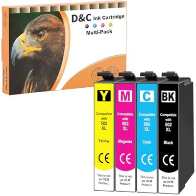 D&C 502XL cartucho de tinta compatível para 502 502 XL per XP-5100 XP5100 XP-5105 XP5105, Workforce WF-2860DWF WF-2865DWF WF-2860 WF-2865 (Pacote de 4 ) D&C 502XL cartucho de tinta compatível para 502 502 XL per XP-5100 XP5100 XP-5105 XP5105, Workforce WF-2860DWF WF-2865DWF WF-2860 WF-2865 (Pacote de 4 )