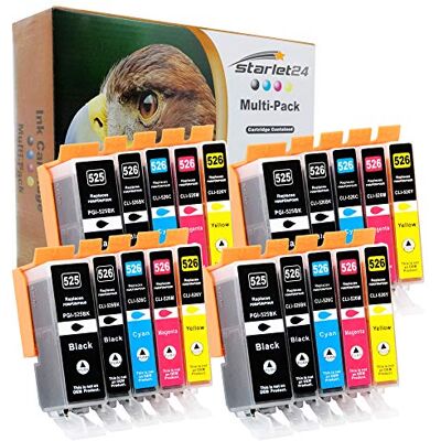Starlet24 20X cartuchos de tinta para Canon PGI-525 CLI-526 525XL 526XL Pixma iP-4800 iP-4850 iP-4950 iX-6550 MG-5140 MG-5150 MG-5250 MG-5350 MG-6150 MG-6250 MG-8150 Starlet24 20X cartuchos de tinta para Canon PGI-525 CLI-526 525XL 526XL Pixma iP-4800 iP-4850 iP-4950 iX-6550 MG-5140 MG-5150 MG-5250 MG-5350 MG-6150 MG-6250 MG-8150