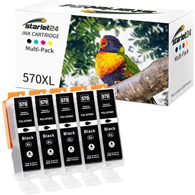 Starlet24 5X 570XL cartuchos de tinta compatíveis com Canon PGI-570 XL PGBK Pixma MG5700 MG5750 MG5751 MG6800 MG6850 MG7750 TS5000 TS5050 TS5055 TS6050 TS8050 TS90 TS9050 TS90 TS90 TS90 TS90 TS TS9050 Starlet24 5X 570XL cartuchos de tinta compatíveis com Canon PGI-570 XL PGBK Pixma MG5700 MG5750 MG5751 MG6800 MG6850 MG7750 TS5000 TS5050 TS5055 TS6050 TS8050 TS90 TS9050 TS90 TS90 TS90 TS90 TS TS9050
