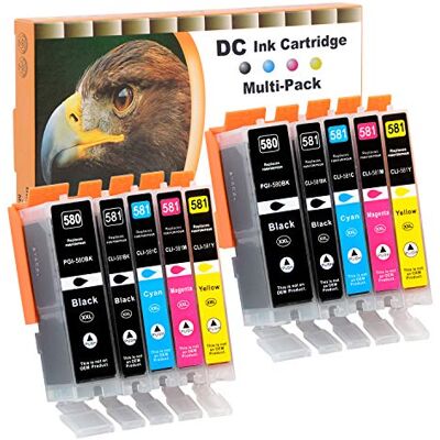 D&C PGI-580XXL CLI-581XXL cartuchos de tinta compatível para Canon 580 581 XXL para Canon PIXMA TS6250 TS8250 TS6251 TS6151 TR8550 TS8151 TS8151 TS TSS9150 TR7550 TR7500 TS6150 (10 pacotes) D&C PGI-580XXL CLI-581XXL cartuchos de tinta compatível para Canon 580 581 XXL para Canon PIXMA TS6250 TS8250 TS6251 TS6151 TR8550 TS8151 TS8151 TS TSS9150 TR7550 TR7500 TS6150 (10 pacotes)