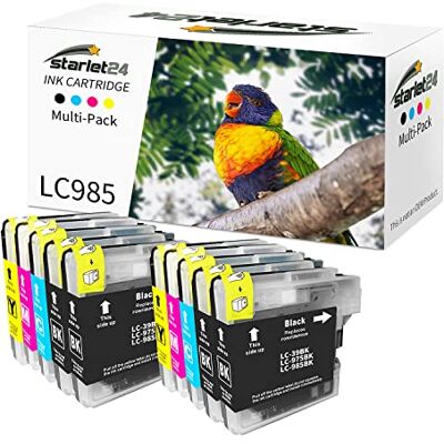 Starlet24 10 x LC985 cartuchos de tinta compatíveis com Brother LC985 LC-985 para Brother DCP-J 125, DCP-J 140 W, DCP-J 315 W, DCP-J 515 W, MFC-J 220, MFC-J 265 W (4 Preto, 2 Ciano, 2 Magenta, 2 Amarelo) para Brother DCP-J 125, DCP-J 140 W, DCP-J 315 W, Starlet24 10 x LC985 cartuchos de tinta compatíveis com Brother LC985 LC-985 para Brother DCP-J 125, DCP-J 140 W, DCP-J 315 W, DCP-J 515 W, MFC-J 220, MFC-J 265 W (4 Preto, 2 Ciano, 2 Magenta, 2 Amarelo) para Brother DCP-J 125, DCP-J 140 W, DCP-J 315 W,
