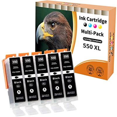 Starlet24 5X PGBK cartuchos de tinta compatíveis com Canon PGI-550 PGBK Pixma IP7250, IP8750, IX6850, MG5450, MG550, MG5650, MG5655, MG6350 Starlet24 5X PGBK cartuchos de tinta compatíveis com Canon PGI-550 PGBK Pixma IP7250, IP8750, IX6850, MG5450, MG550, MG5650, MG5655, MG6350