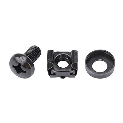 HMF 61120-120 x Porcas caneladas para armário para servidor de 10" ou 19", armário Rack, M6 parafusos de montagem, preto HMF 61120-120 x Porcas caneladas para armário para servidor de 10" ou 19", armário Rack, M6 parafusos de montagem, preto