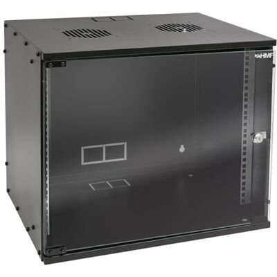 HMF 65709-02 Armário para servidores (19 polegadas, 9 U, 400 mm de profundidade, porta de vidro, cor preta) HMF 65709-02 Armário para servidores (19 polegadas, 9 U, 400 mm de profundidade, porta de vidro, cor preta)