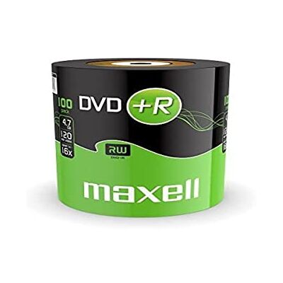 Maxell DVD+R DVD+R virgens (4,7 GB, 120 minutos, 100 unidades) Maxell DVD+R DVD+R virgens (4,7 GB, 120 minutos, 100 unidades)