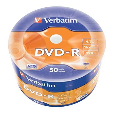 Verbatim 43788" DVD-R 4,7GB 16x 50er Wrap Spindel prateado Verbatim 43788" DVD-R 4,7GB 16x 50er Wrap Spindel prateado