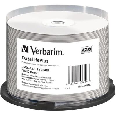 Verbatim 43754 Disco DVD+R de 8,5 GB, 8X Verbatim 43754 Disco DVD+R de 8,5 GB, 8X