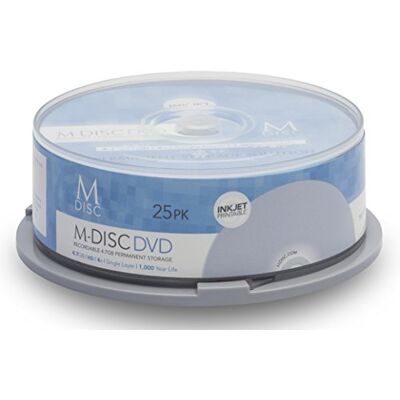 MediaCom IT-Distribution GmbH Millenniata M-Disc DVD de 4,7 GB/jato de tinta para imprimir 1-4X superfície jarra de 25 discos MediaCom IT-Distribution GmbH Millenniata M-Disc DVD de 4,7 GB/jato de tinta para imprimir 1-4X superfície jarra de 25 discos