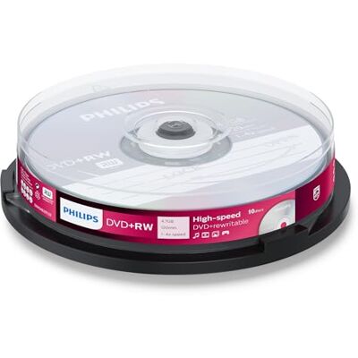 Philips DVD+RW 4,7 GB 4X Data/120 min, 10 Cake Philips DVD+RW 4,7 GB 4X Data/120 min, 10 Cake