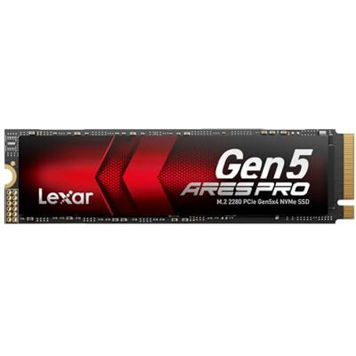 Lexar Ares Pro SSD 4TB PCIe Gen5 NVMe M.2 SSD interno, até 14.000 MB/s de leitura, para aplicações de IA, jogos AAA, edição de vídeo, compatível com PC, computadores portáteis e PS5 Lexar Ares Pro SSD 4TB PCIe Gen5 NVMe M.2 SSD interno, até 14.000 MB/s de leitura, para aplicações de IA, jogos AAA, edição de vídeo, compatível com PC, computadores portáteis e PS5