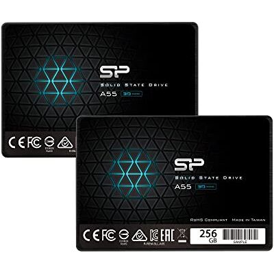 Silicon Power 2-Pack 256GB SSD 3D NAND A55 SLC Cache Performance Boost SATA III 2,5" 7mm (0,28") Unidade de Estado Sólido Interna Silicon Power 2-Pack 256GB SSD 3D NAND A55 SLC Cache Performance Boost SATA III 2,5" 7mm (0,28") Unidade de Estado Sólido Interna