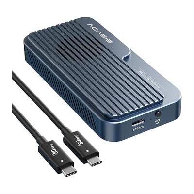 Acasis Caixa SSD M.2 NVMe 80Gbps, 501 Pro Compatível com USB4 V2.0, Compatível de Novo com USB3.2/3.1/3.0 (Cinza Escuro), Suporte para Carcaça M.2 SSD 2280/2260/2242/2230 B+M M-Key Acasis Caixa SSD M.2 NVMe 80Gbps, 501 Pro Compatível com USB4 V2.0, Compatível de Novo com USB3.2/3.1/3.0 (Cinza Escuro), Suporte para Carcaça M.2 SSD 2280/2260/2242/2230 B+M M-Key