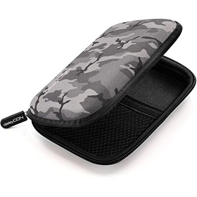 deleyCON Capa para discos rígidos capa HDD para discos de 2,5" e SDD, sólida e segura, 2 compartimentos interiores camuflagem deleyCON Capa para discos rígidos capa HDD para discos de 2,5" e SDD, sólida e segura, 2 compartimentos interiores camuflagem