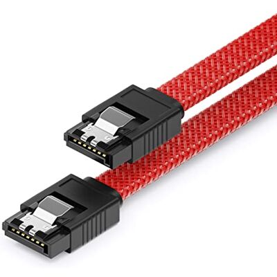 deleyCON 60 cm Cabo SATA 3 nylon 6 Gbit/s dados SATA III cabo conexão série ATA ligação para Mainboard e disco HDD SSD 2 conector S-ATA L reto vermelho deleyCON 60 cm Cabo SATA 3 nylon 6 Gbit/s dados SATA III cabo conexão série ATA ligação para Mainboard e disco HDD SSD 2 conector S-ATA L reto vermelho
