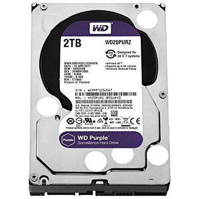 Western Digital WD Purple WD20PURX- Disco rígido para videovigilância (2 TB, Intellipower, SATA 6 GB/s, 64 MB de cache, 3,5") Western Digital WD Purple WD20PURX- Disco rígido para videovigilância (2 TB, Intellipower, SATA 6 GB/s, 64 MB de cache, 3,5")
