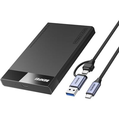 BENFEI Caixa externa de disco rígido de 2,5", USB C/A para Sata para SSD USB 3.0 a SATA de 2,5 polegadas (otimizado para SSD, compatível com UASP SATA III) BENFEI Caixa externa de disco rígido de 2,5", USB C/A para Sata para SSD USB 3.0 a SATA de 2,5 polegadas (otimizado para SSD, compatível com UASP SATA III)