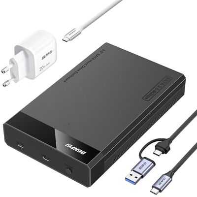 BENFEI Capa disco rígido SATA HDD/SSD 3,5"/2,5" (até 20 TB), USB 3.0 6 Gbps com UASP, design sem ferramentas, plug & play, compatível com Windows/macOS/Linux e PS4 BENFEI Capa disco rígido SATA HDD/SSD 3,5"/2,5" (até 20 TB), USB 3.0 6 Gbps com UASP, design sem ferramentas, plug & play, compatível com Windows/macOS/Linux e PS4