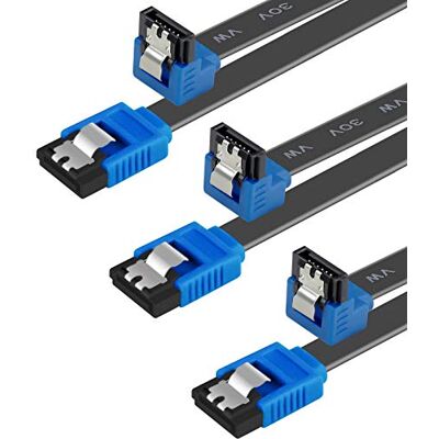 BENFEI Cable SATA III de 6 Gbps en ángulo recto de 90 grados con pestillo de bloqueo de 45,7 cm para disco duro SATA, SSD, controlador de CD, grabador de CD BENFEI Cable SATA III de 6 Gbps en ángulo recto de 90 grados con pestillo de bloqueo de 45,7 cm para disco duro SATA, SSD, controlador de CD, grabador de CD