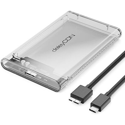 deleyCON Caixa para SSD USB C (5 Gbps USB 3.1) para discos SATA 3 de 2,5 USB 3.1 para discos rígidos SATA 3 SSD/HDD, 7 mm a 9,5 mm, SATA III, capa externa com UASP deleyCON Caixa para SSD USB C (5 Gbps USB 3.1) para discos SATA 3 de 2,5 USB 3.1 para discos rígidos SATA 3 SSD/HDD, 7 mm a 9,5 mm, SATA III, capa externa com UASP