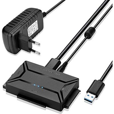 AGPTEK Conversor USB 3.0 para IDE/SATA, adaptador de disco rígido com interruptor de corrente para discos rígidos SATA/IDE/SSD 2.5"/3.5", suporta 4TB, inclui adaptador de corrente de 12 V e cabo USB 3.0 AGPTEK Conversor USB 3.0 para IDE/SATA, adaptador de disco rígido com interruptor de corrente para discos rígidos SATA/IDE/SSD 2.5"/3.5", suporta 4TB, inclui adaptador de corrente de 12 V e cabo USB 3.0