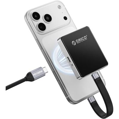 ORICO Magnética M.2 NVMe SSD Carcaça para iPhone 15/16/17 Pro USB-C 3.2 Gen2 10Gbps, Gravação 4K ProRes, Carregamento PD 100W, SSD 2230/2242 2TB AP42P (Preto) ORICO Magnética M.2 NVMe SSD Carcaça para iPhone 15/16/17 Pro USB-C 3.2 Gen2 10Gbps, Gravação 4K ProRes, Carregamento PD 100W, SSD 2230/2242 2TB AP42P (Preto)