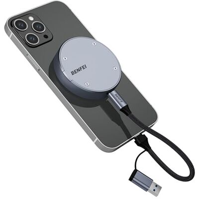 BENFEI Capa magnética para SSD M.2 NVMe de 10 Gbps com proteção contra perda de energia por 10 segundos, mag-Safe para iPhone 15 MAX ProRes, Capa de Alumínio BENFEI Capa magnética para SSD M.2 NVMe de 10 Gbps com proteção contra perda de energia por 10 segundos, mag-Safe para iPhone 15 MAX ProRes, Capa de Alumínio
