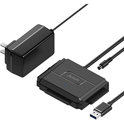 Alxum Adaptador IDE para USB, cabo leitor de disco rígido SATA para HDD IDE de 2,5/3,5 polegadas e HDD/SSD SATA, com fonte de alimentação de 12 V/2 A Alxum Adaptador IDE para USB, cabo leitor de disco rígido SATA para HDD IDE de 2,5/3,5 polegadas e HDD/SSD SATA, com fonte de alimentação de 12 V/2 A