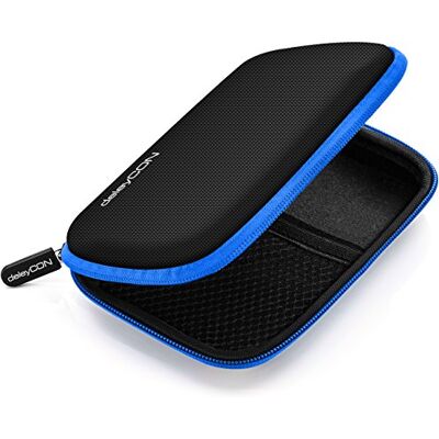 deleyCON Capa para discos rígidos capa HDD para discos de 2,5" e SDD, sólida e segura, 2 compartimentos interiores azul deleyCON Capa para discos rígidos capa HDD para discos de 2,5" e SDD, sólida e segura, 2 compartimentos interiores azul
