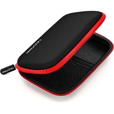 deleyCON Capa para discos rígidos capa HDD para discos de 2,5" e SDD, sólida e segura, 2 compartimentos interiores vermelho deleyCON Capa para discos rígidos capa HDD para discos de 2,5" e SDD, sólida e segura, 2 compartimentos interiores vermelho