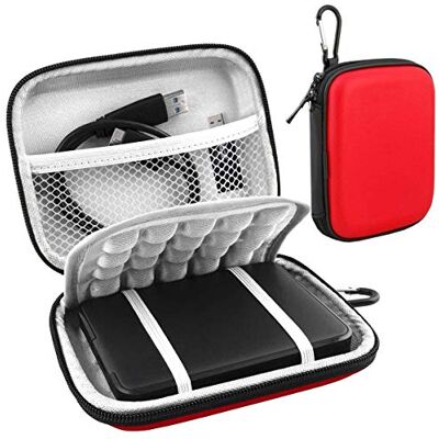 Lacdo Capas de disco rígido externas para Western Digital WD Elements, WD My Passport, WD My Passport para Mac Ultra HDD EVA 1TB 2TB 3TB 4TB 5TB 2,5" capa impermeável portátil estojo rígido, vermelho Lacdo Capas de disco rígido externas para Western Digital WD Elements, WD My Passport, WD My Passport para Mac Ultra HDD EVA 1TB 2TB 3TB 4TB 5TB 2,5" capa impermeável portátil estojo rígido, vermelho